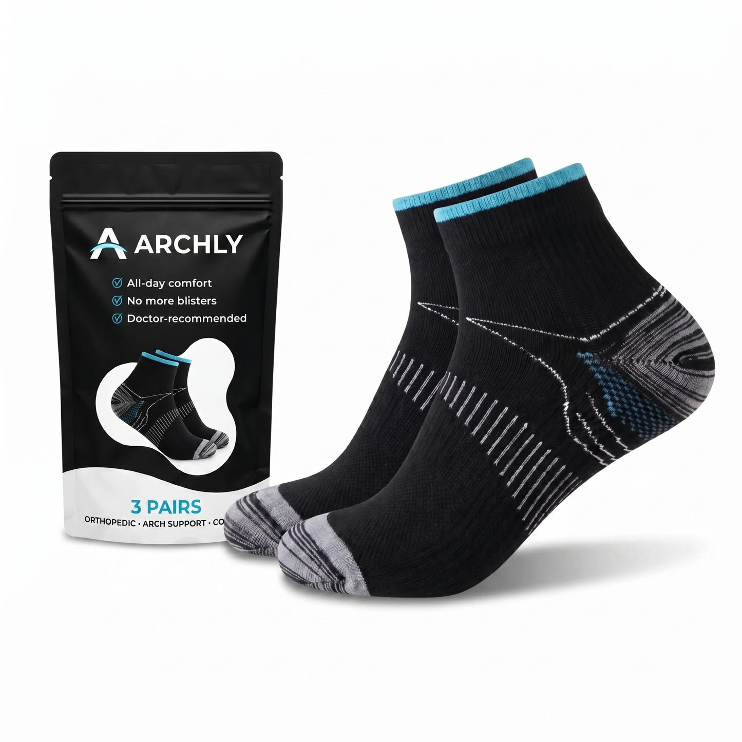 6 Pairs of Archly Ankle Compression Socks