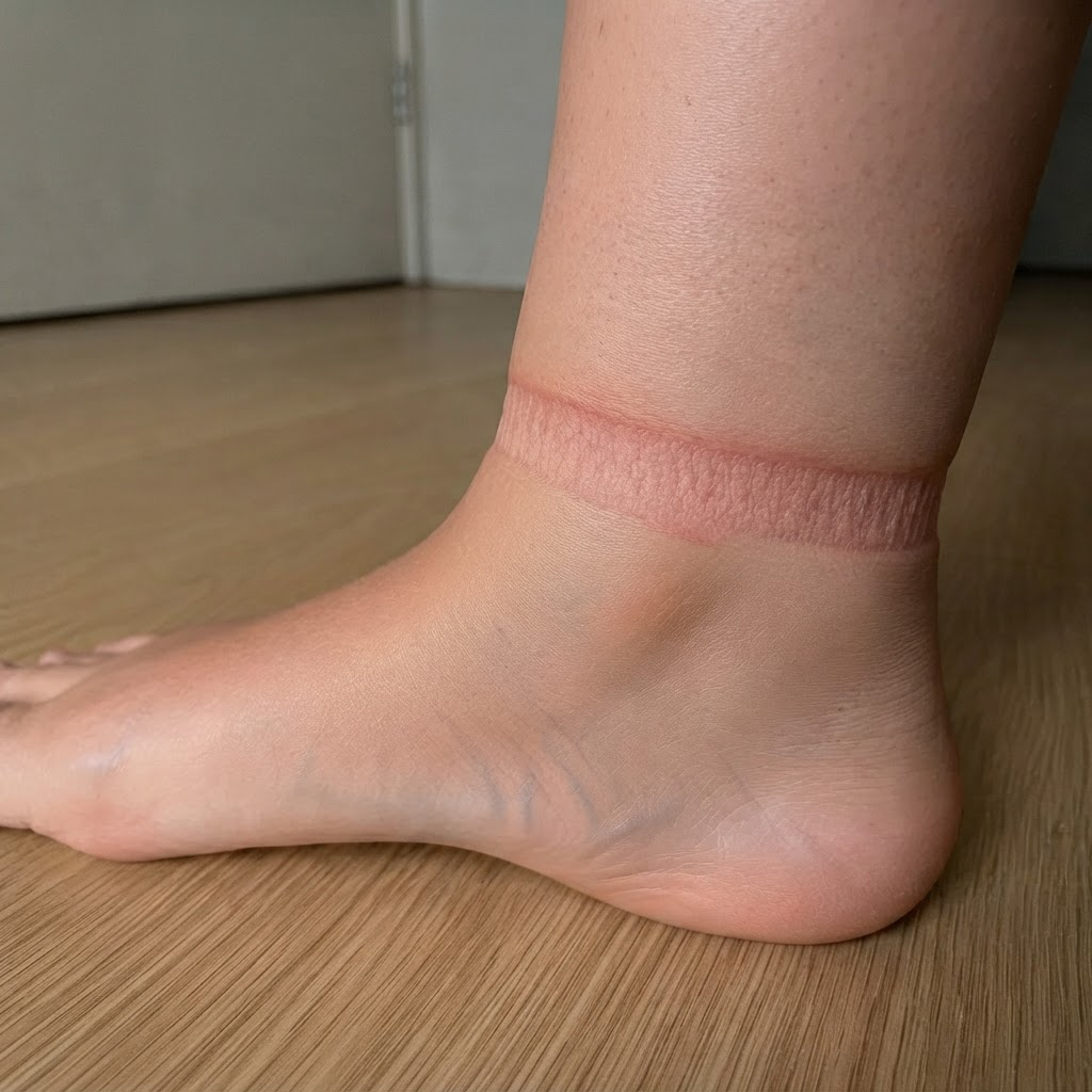 The sock inside the shoe